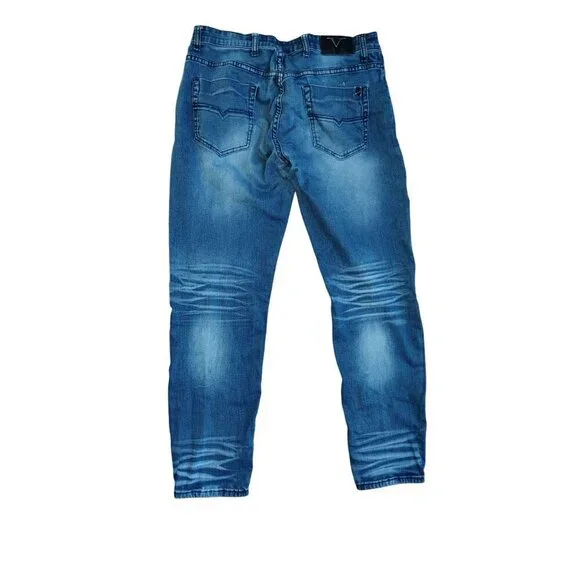 Versace 19.69 Abbigliamento Sportivo Mens W32 L32 Distressed Blue Jeans - Picture 2 of 6